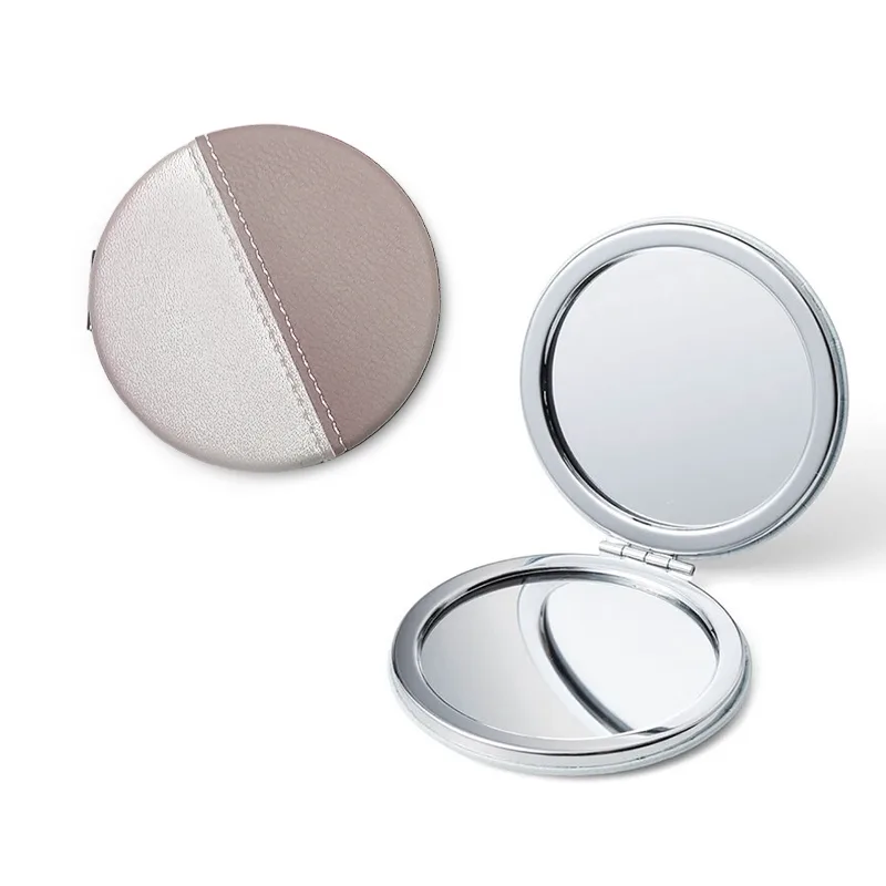 D&H Pocket Mirror Διπλό Καθρεφτάκι Τσέπης Φ 7,3 Μπεζ - Καφέ