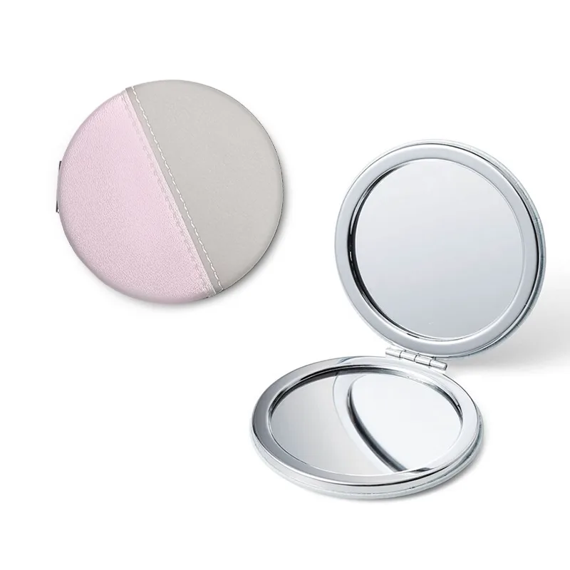 D&H Pocket Mirror Διπλό Καθρεφτάκι Τσέπης Φ 7,3 Μπεζ - Ροζ