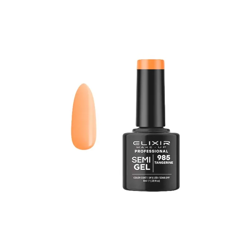 Elixir Professional Semi Gel Ημιμόνιμο Βερνίκι Νυχιών 985 Tangerine Πορτοκαλί 8ml