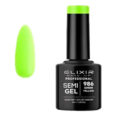 Elixir Professional Semi Gel Ημιμόνιμο Βερνίκι Νυχιών 986 Green Yellow