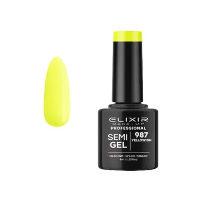 Elixir Professional Semi Gel Ημιμόνιμο Βερνίκι Νυχιών 987 Yellowish Κίτρινο Πράσινο Φωσφορούχο 8ml