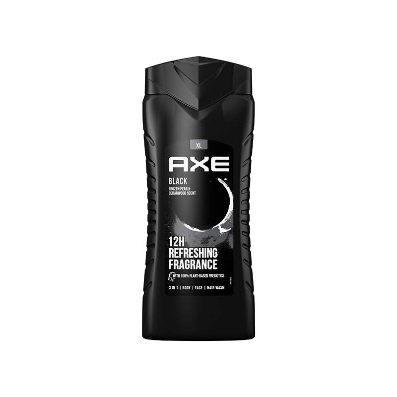Axe Black 3 in 1 Body, Face & Hair Wash 12H Long Lasting Fragrance 400ml