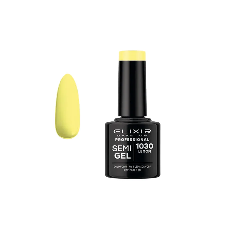 Elixir Professional Semi Gel Ημιμόνιμο Βερνίκι Νυχιών 1030 Lemon Κίτρινο 8ml