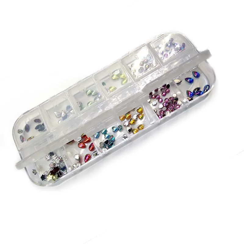 WD Διακοσμητικά Κρυσταλλλο Στρας Νυχιών 12 χρώματα Διάφορα Σχέδια