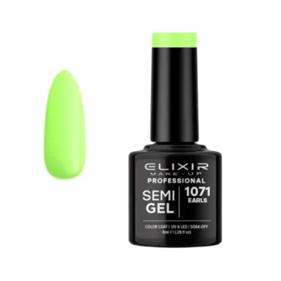 Elixir Professional Semi Gel Ημιμόνιμο Βερνίκι Νυχιών 1071 Earls Πρασινοκίτρινο 8ml