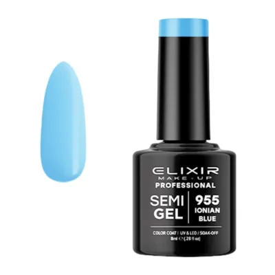 Elixir Professional Semi Gel Ημιμόνιμο Βερνίκι Νυχιών 955 Ionian Blue Γαλάζιο 8ml