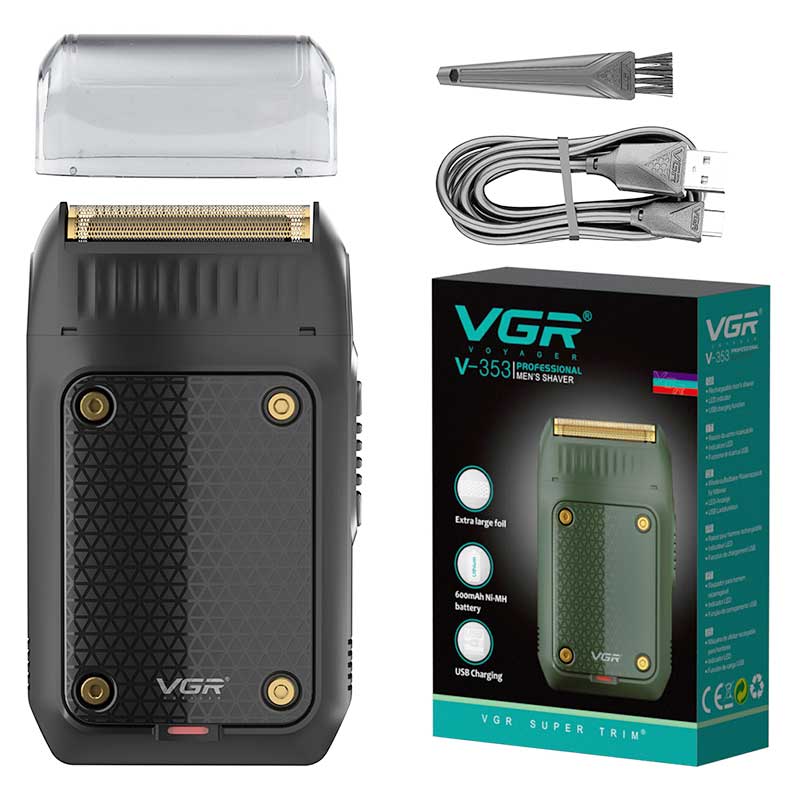 VGR Επαγγελματική Επαναφορτιζόμενη Ξυριστική Μηχανή με Διπλή Λεπίδα V-353