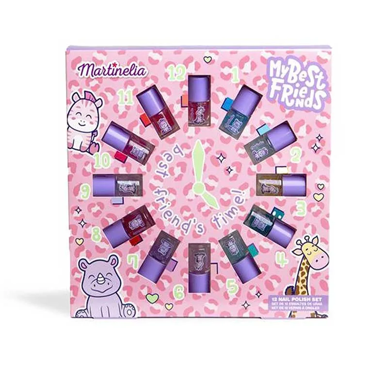 12269a Martinelia My Best Friends Clock Nail Polish Beauty Set Παιδικό Σετ Γκλίτερ Βερνίκια Νυχιών 12 x 3ml