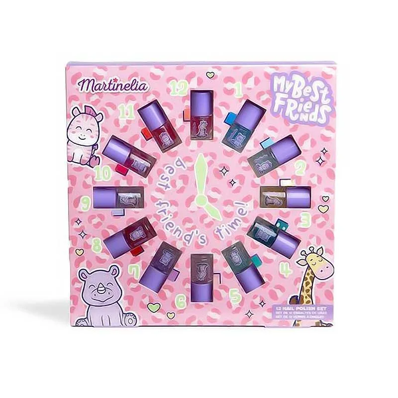Martinelia My Best Friends Clock Nail Polish Beauty Set Παιδικό Σετ Γκλίτερ Βερνίκια Νυχιών 12 x 3ml