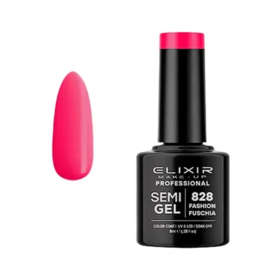 Elixir Professional Semi Gel Ημιμόνιμο Βερνίκι Νυχιών 828 Fashion Fuschia Ροζ Φούξια 8ml