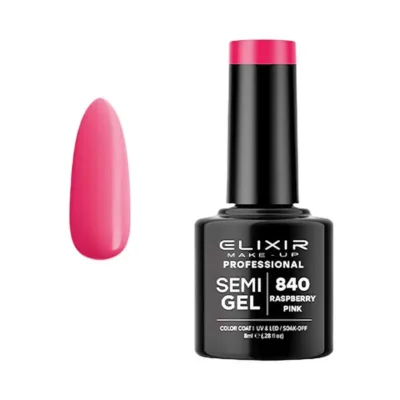 Elixir Professional Semi Gel Ημιμόνιμο Βερνίκι Νυχιών 840 Raspberry Pink