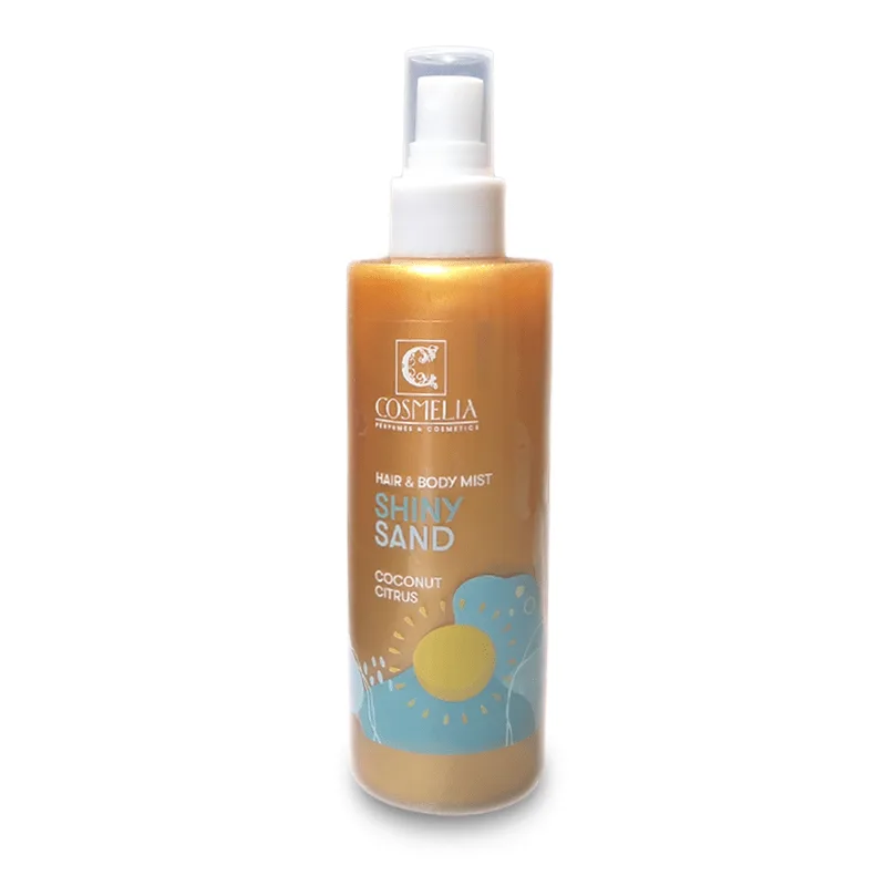 Cosmelia Shimmer Hair & Body Mist Shiny Sand Αρωματικό Σπρέι Σώματος & Μαλλιών με Καρύδα & Κίτρο 200ml