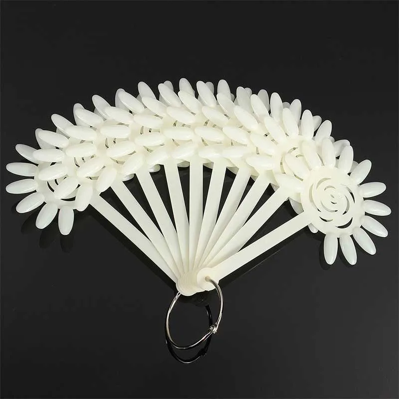 Νυχιέρα Νυχιών Λουλούδι με Κρίκο Μπρελόκ 120 Θέσεων Φυσικό Λευκό