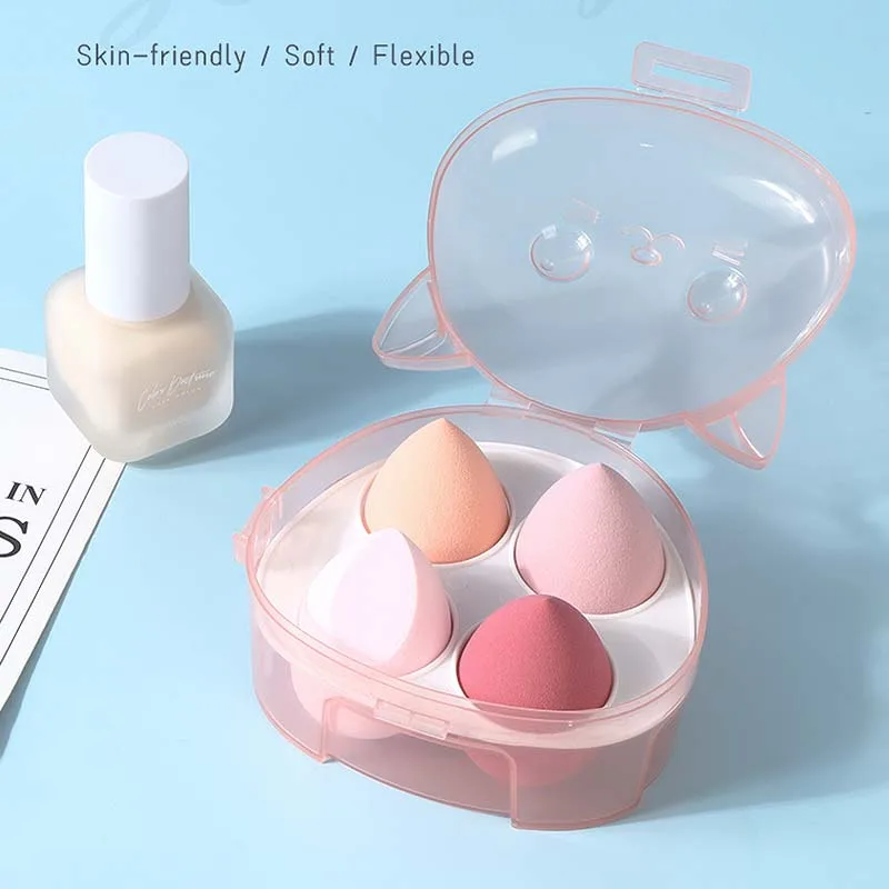 PinkyRose Cat Basal Sponges Σφουγγαράκια Βάσης Μακιγιάζ Καμπυλωτά 4τεμ