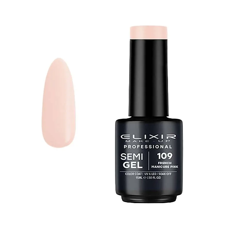 Elixir Professional Semi Gel 109 French Manicure Pink για Ημιμόνιμο Βερνίκι Νυχιών 15ml
