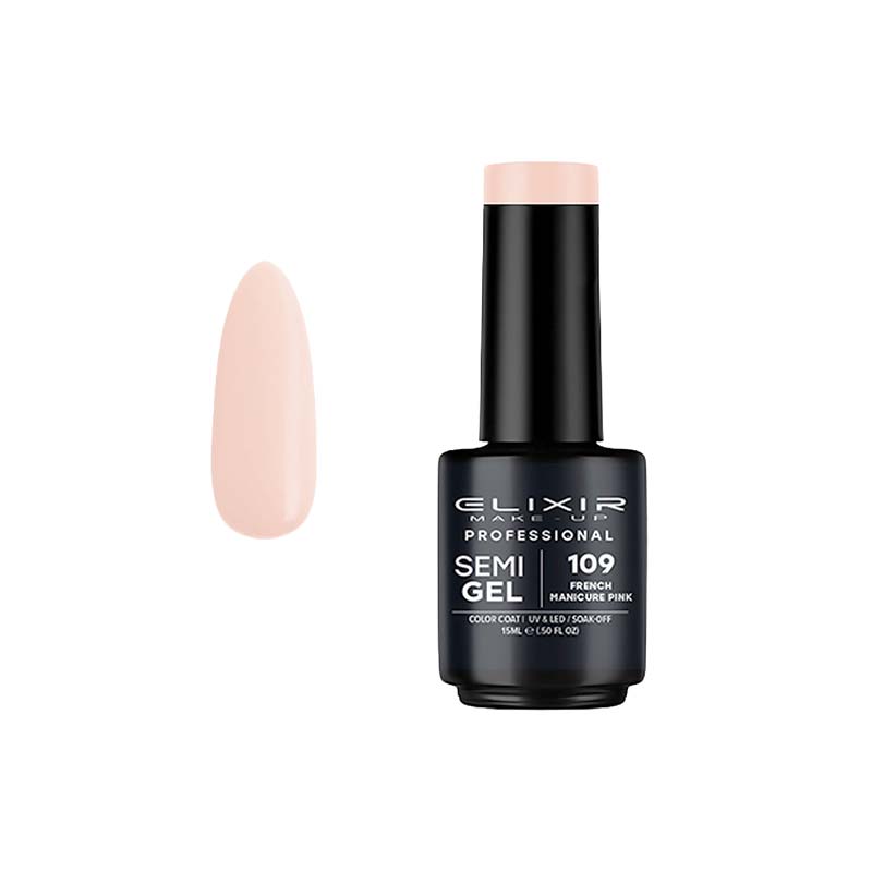 Elixir Professional Semi Gel 109 French Manicure Pink για Ημιμόνιμο Βερνίκι Νυχιών 15ml