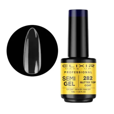 Elixir Professional Semi Gel 282 Glitter Top Coat για Ημιμόνιμο Βερνίκι Νυχιών 15ml