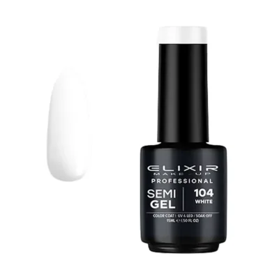Elixir Professional Semi Gel Ημιμόνιμο Βερνίκι Νυχιών 104 White Λευκό Ασβέστης 15ml