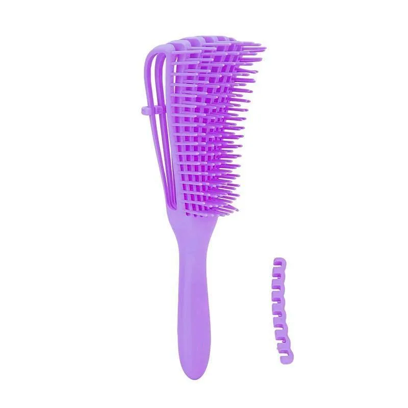 D & H Flexible Hair Brush Curls Easy Detangling Βούρτσα Μαλλιών Εύκαμπτη για Μπούκλες 24,5cm Μωβ