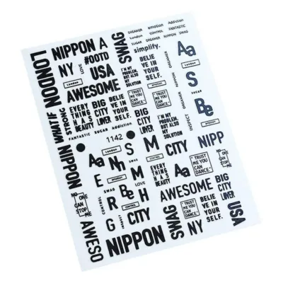 Joyful Nail Stickers Words Διακοσμητικά Αυτοκόλλητα Νυχιών Μαύρo 