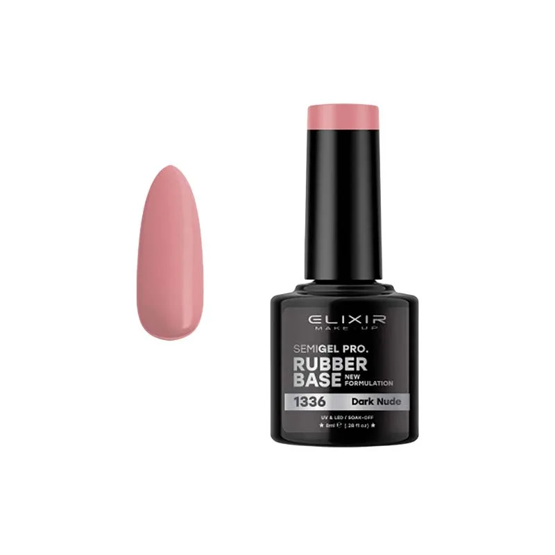 Elixir Professional Semi Gel 1336 Rubber Base Dark Nude 8ml