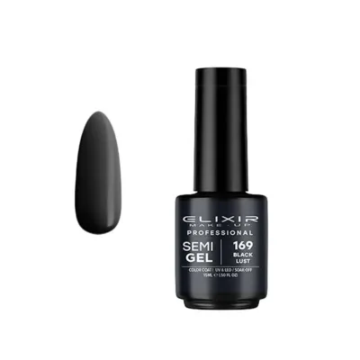 Elixir Professional Semi Gel Ημιμόνιμο Βερνίκι Νυχιών 169 Black Lust Μαύρο 15ml