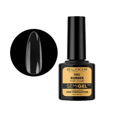 Elixir Professional Semi Gel 980 Rubber Top Coat για Ημιμόνιμο Βερνίκι Νυχιών 8ml