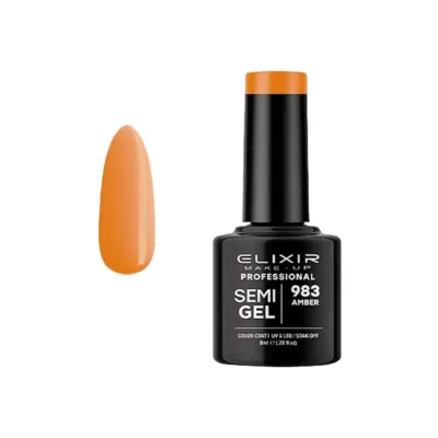 Elixir Professional Semi Gel Ημιμόνιμο Βερνίκι Νυχιών 983 Amber Πορτοκαλί Κεχριμπάρι 8ml