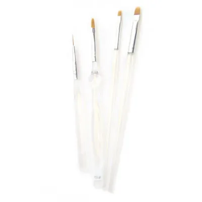 C&G Σετ Πινέλα Μανικιούρ Σχεδίου & Acrygel 4pcs Χρώμα Διαφανές