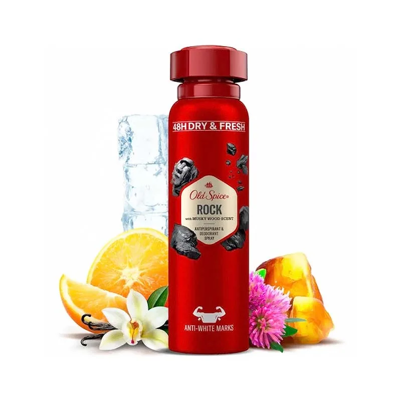 Old Spice Rock Deodorant Body Spray Anti White Marks 150ml