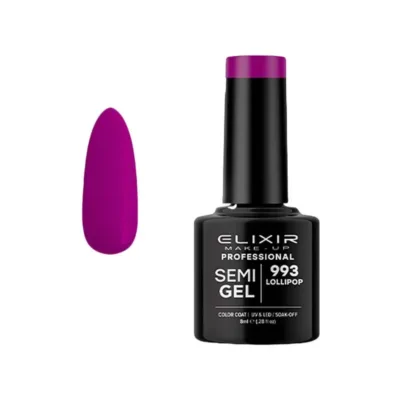 Elixir Professional Semi Gel Ημιμόνιμο Βερνίκι Νυχιών 993 Lolipop Έντονο Βιολετί Φωτεινό 8ml