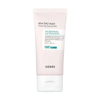 Cosrx Aloe 54.2 Aqua Tone-Up Sunscreen SPF50+ Αντηλιακή Κρέμα Προσώπου Ενυδατική & Μη Λιπαρή με Φύλλα Αλόης Βarbadensis 50ml