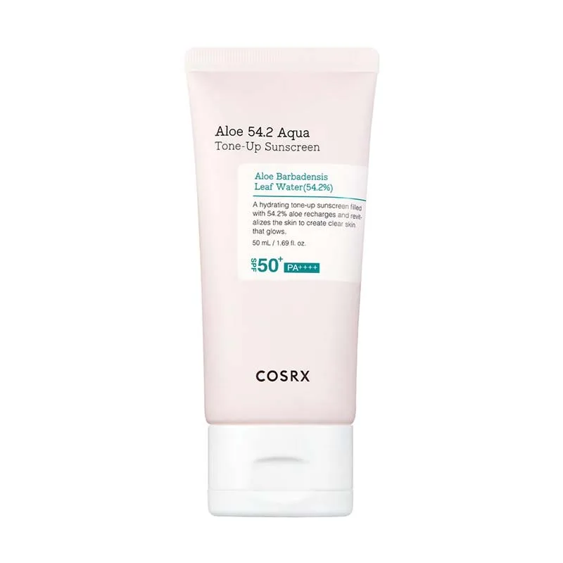 Cosrx Aloe 54.2 Aqua Tone-Up Sunscreen SPF50+ Αντηλιακή Κρέμα Προσώπου Ενυδατική & Μη Λιπαρή με Φύλλα Αλόης Βarbadensis 50ml
