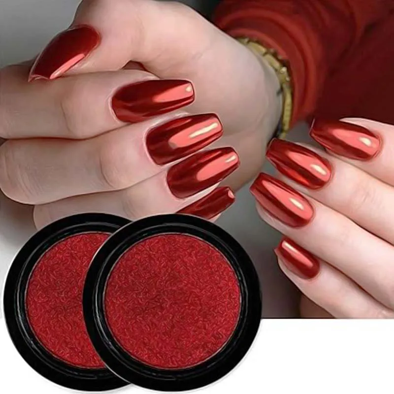 Vicky Nail Pigment Red Powder Διακοσμητική Σκόνη Νυχιών Mirror Effect Κόκκινη 8gr