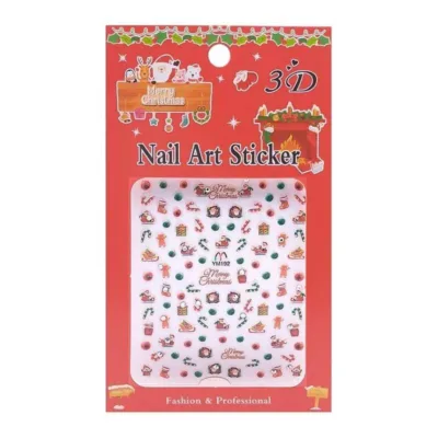 Nail Art Stickers 3D Christmas Mood Διακοσμητικά Αυτοκόλλητα Νυχιών Πολύχρωμα Χριστουγεννιάτικα