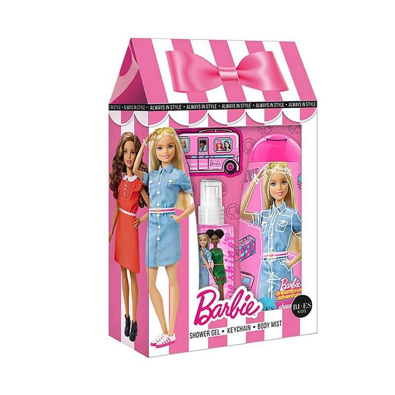 Bi-Es Kid Barbie Σετ Δώρου Για Κορίτσια - Body Mist 100ml, Shower Gel 250ml & Μπρελόκ