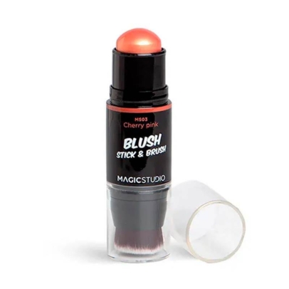 IDC Magic Studio Blush Stick & Brush Ρουζ σε Μορφή Στικ με Βουρτσάκι MS03 Cherry Pink Φυσικό Ροδακινί 4.5gr