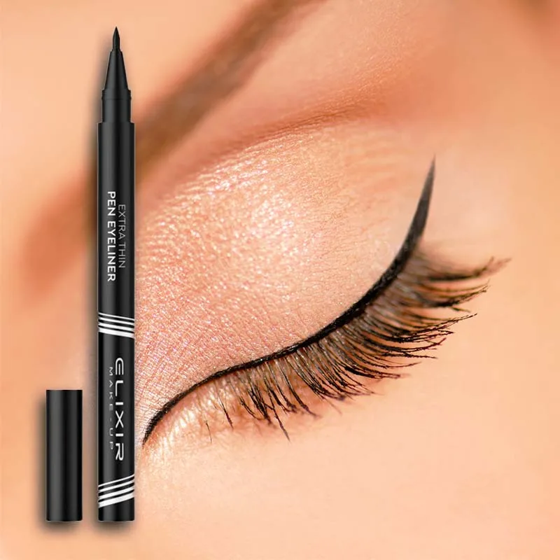 Elixir Extra Thin Eyeliner Pen 001 Black Μαύρο 1gr