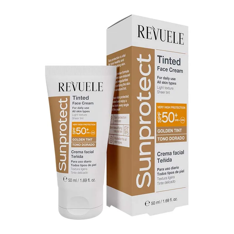 Revuele Sunprotect Tinted Face Cream - Αντηλιακή Κρέμα Προσώπου με Χρώμα SPF 50+ Golden Tint 50ml