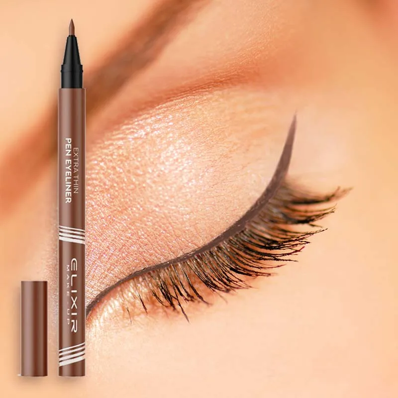 Elixir Extra Thin Eyeliner Pen 002 Brown Καφέ 1gr