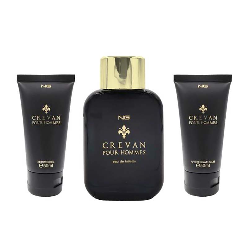 NG Crevan Pour Hommes Perfume Set for Men EDT 100ml, Shower Gel 50ml & After Shave Balm 50ml