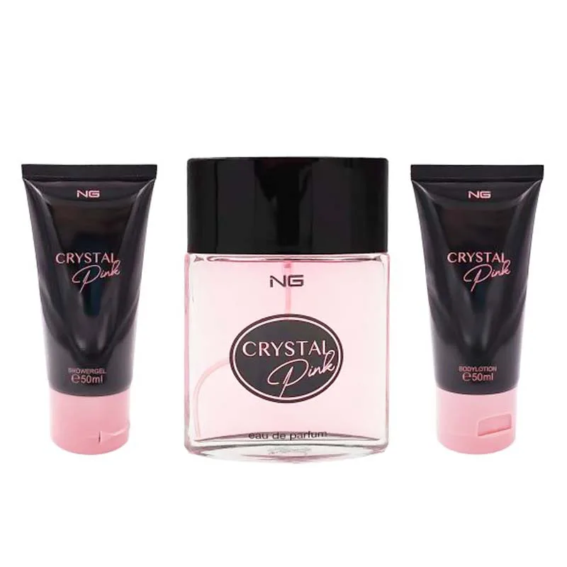 NG-Perfumes-Crystal-Pink-Woman-Perfume-Set-EDP-100ml,-Shower-Gel-50ml-&-Body-Lotion-50ml-2 NG Perfumes Crystal Pink Woman Perfume Set EDP 100ml, Shower Gel 50ml & Body Lotion 50ml