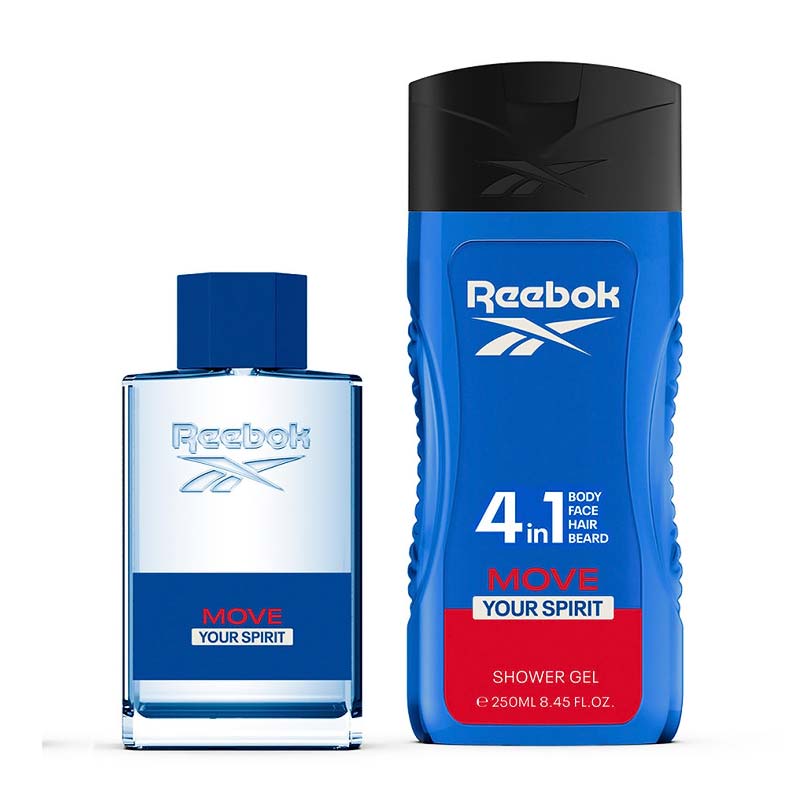 Reebok Gift Set Move Your Spirit for Him Σετ Δώρου Για Άντρες EDT 100ml Shower Gel 4 in 1 250ml & Νεσεσέρ