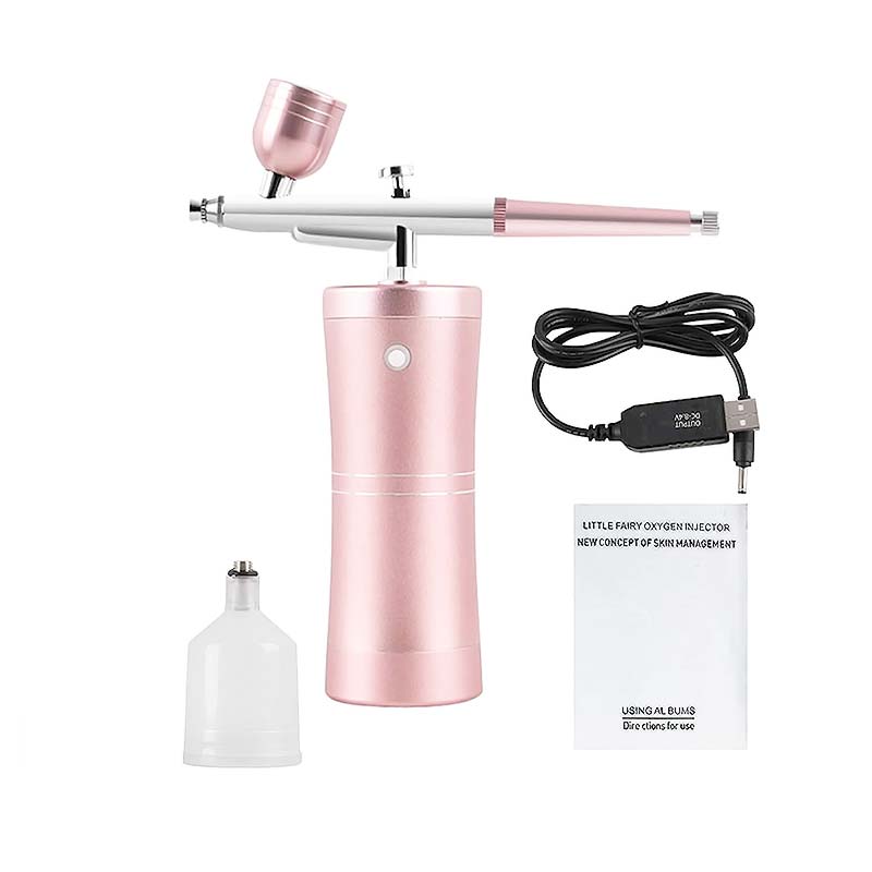 WD Beauty Airbrush System Αερογράφος Νυχιών με Δοχείο 40ml & Κομπρεσέρ Μπεκ 0.3mm Πίεση 1.9bar Μπαταρίας Ροζ