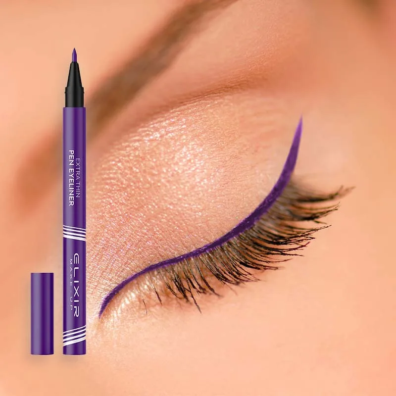 Elixir Extra Thin Eyeliner Pen 005 Dark Purple Έντονο Μωβ 1gr