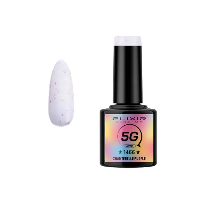 Elixir Professional Semi Gel Ημιμόνιμο Βερνίκι Νυχιών 1466 Chanterelle Purple Γαλακτερό Μωβ με Κομματάκια και Γκλίτερ 8ml