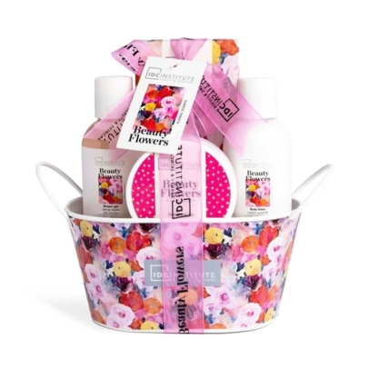 IDC Beauty Flowers Tin Basket Floral Scents GiftSet Σετ Μπάνιου - Περιποίησης με Άρωμα Λουλουδιών 18x21x11cm