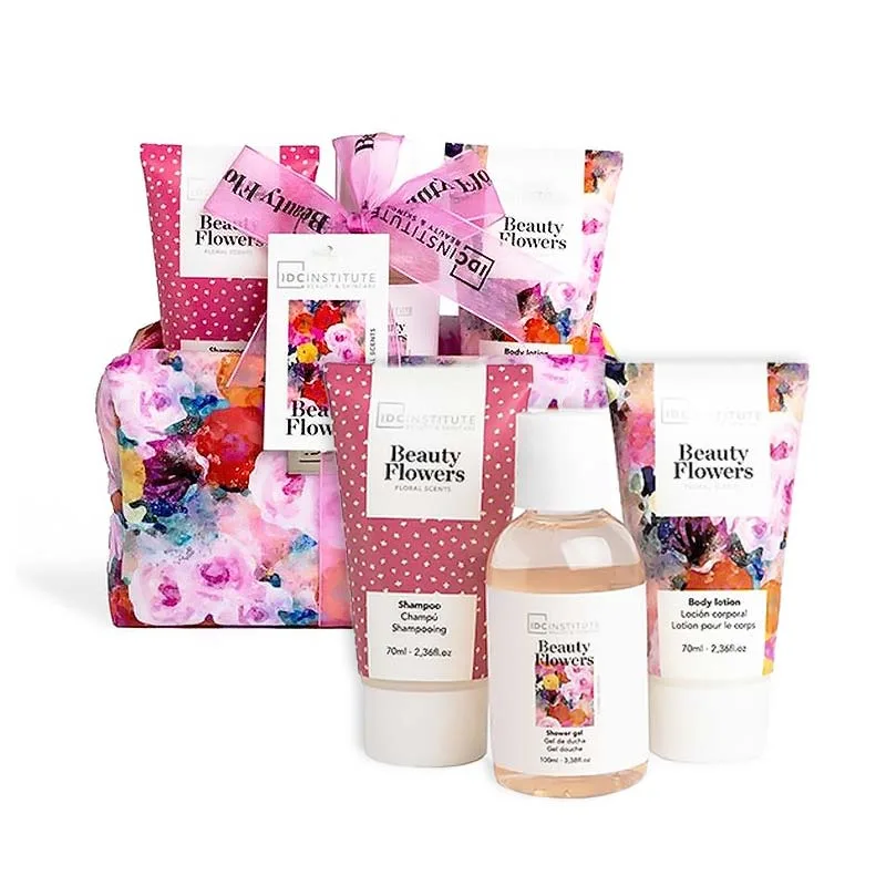 IDC Beauty Flowers Cosmetic Bag GiftSet Shower Gel 100ml, Shampoo 70ml, Body Lotion 70ml & Cosmetic Bag Floral IDC Beauty Flowers Cosmetic Bag GiftSet Shower Gel 100ml, Shampoo 70ml, Body Lotion 70ml & Cosmetic Bag Floral