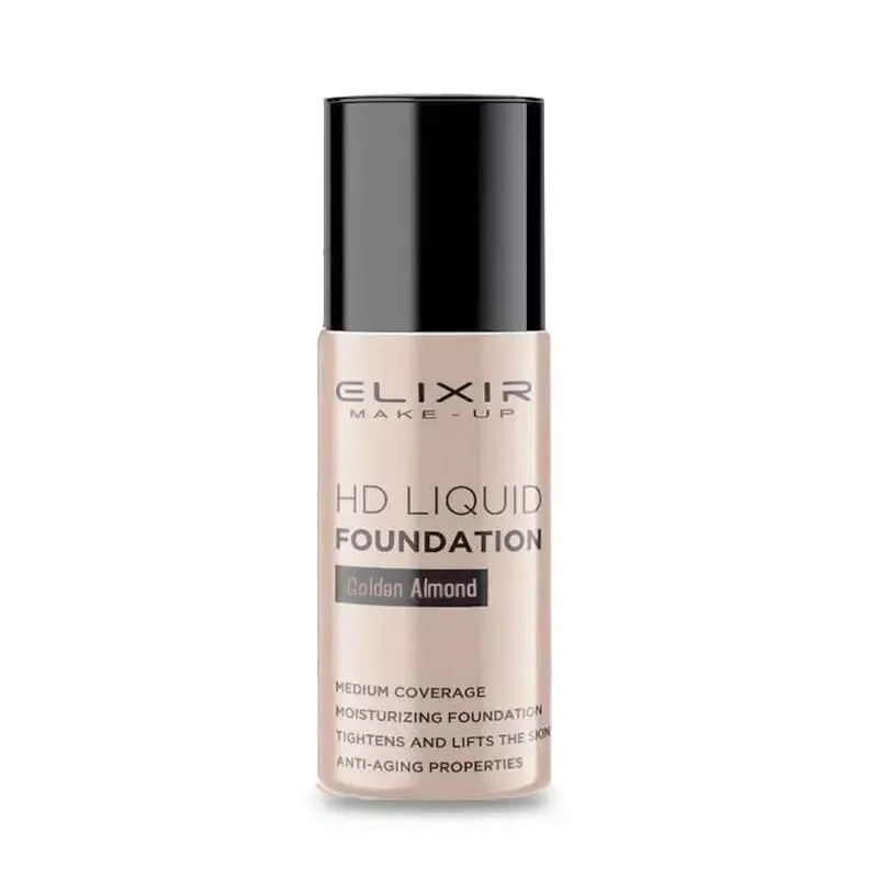 Elixir HD Golden Almond Liquid Foundation Υγρό Make up No 02 Creamy Beige 25ml