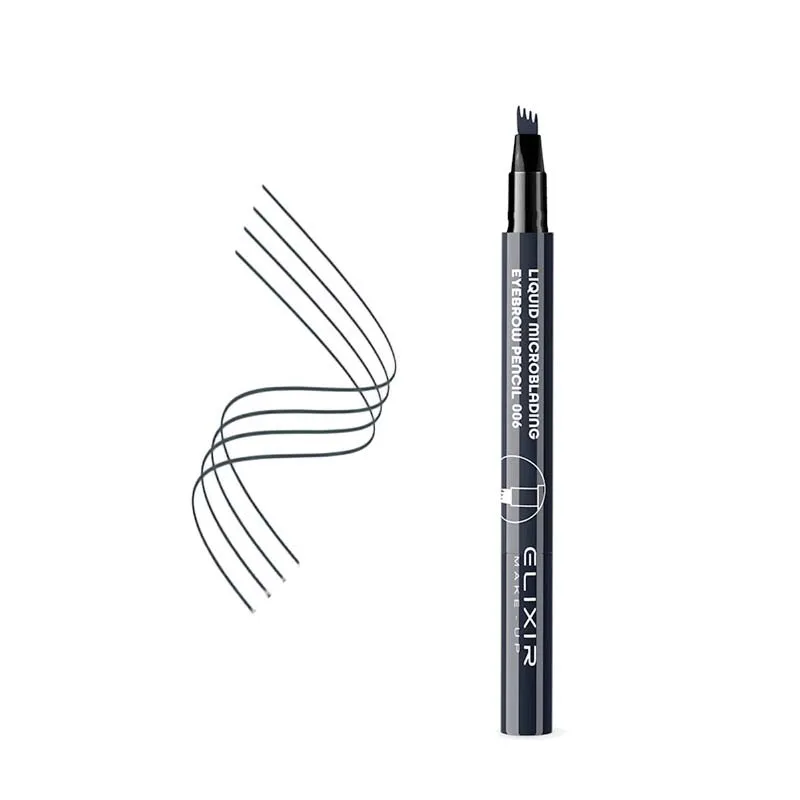 Elixir Liquid Microblading Eyebrow Pen 2ml - Μαρκαδοράκι Φρυδιών με Τετραπλή Μύτη Dark Roast
